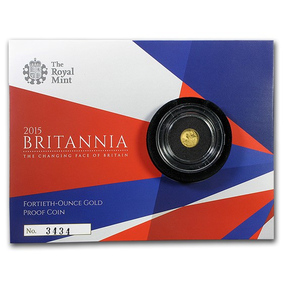 2015 Great Britain 1/40 oz Proof Gold Britannia 2015 Great Britain 1/40 oz Proof Gold Britannia